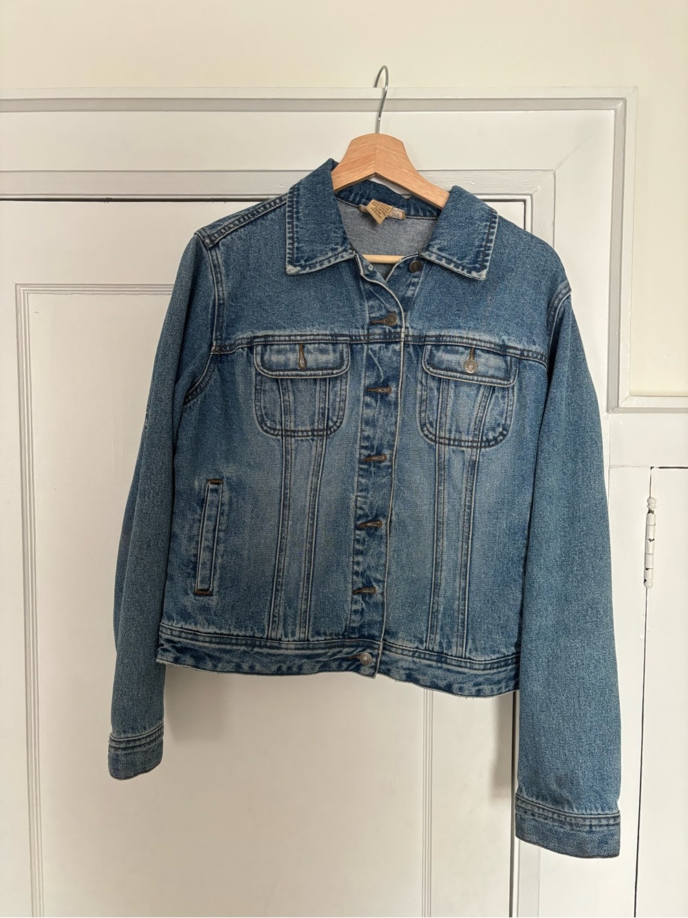 Classic Light Blue Denim Jacket with Chest Pockets